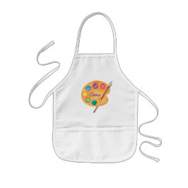 Kids art NAMN vattenfärgpalett söt apron Barnförkläde