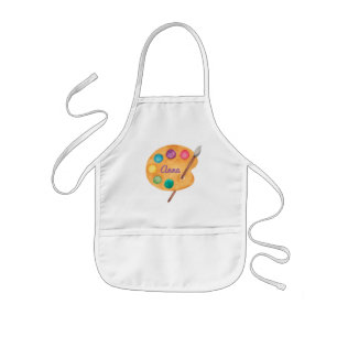 Kids art NAMN vattenfärgpalett söt apron Barnförkläde