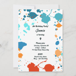 Kids Art ThLED 9th Födelsedagsfest inbjudan