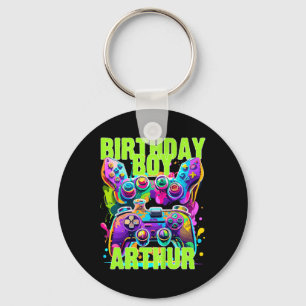 Kids Arthur Birthday Boy Video Game Birthday Gamer Nyckelring