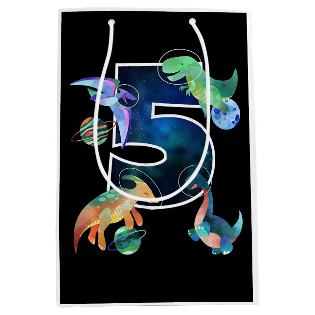 Kids Astronaut Rymden Dinosaurs 5:e födelsedagen (Framsidan)