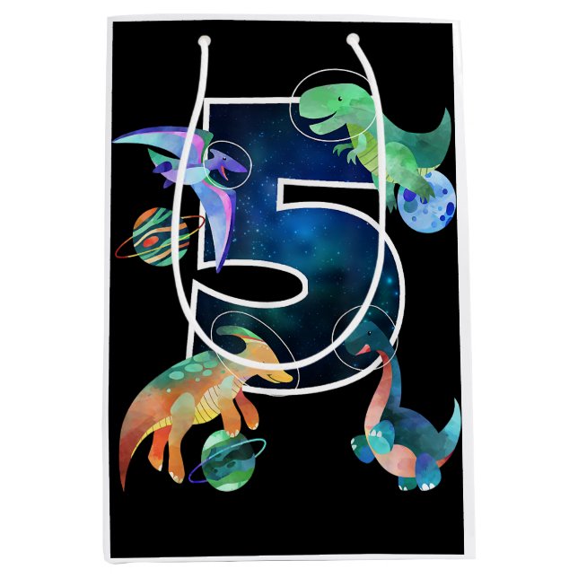 Kids Astronaut Rymden Dinosaurs 5:e födelsedagen (Framsidan)