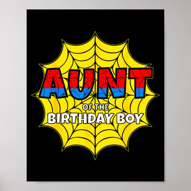 Kids Aunt Of The Birthday Boy Sder Theme Party Mat Poster (Framsidan)