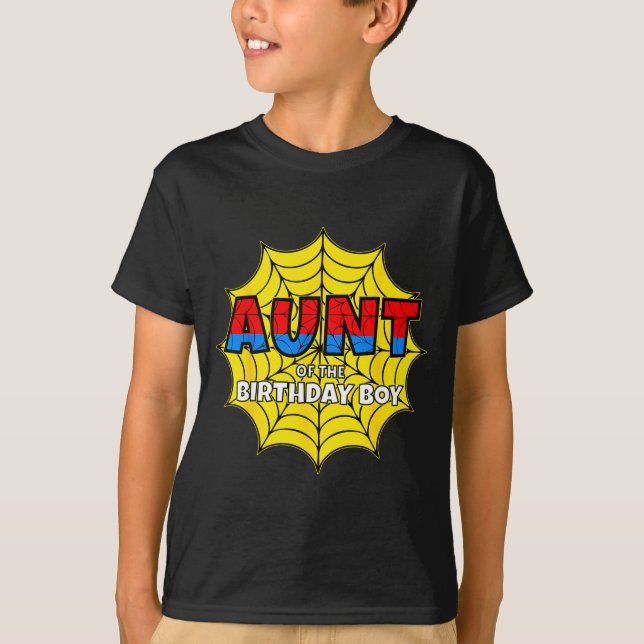 Kids Aunt Of The Birthday Boy Sder Theme Party Mat T Shirt (Framsida)