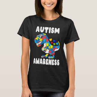 Kids Autism Awareness Dinosaur Autistic Toddler Bo T Shirt