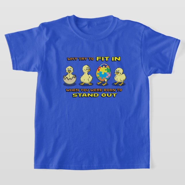 Kids Autism Shirt med baby chick T (Laydown)