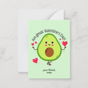 Kids Avocado Valentindagen Anteckningskort