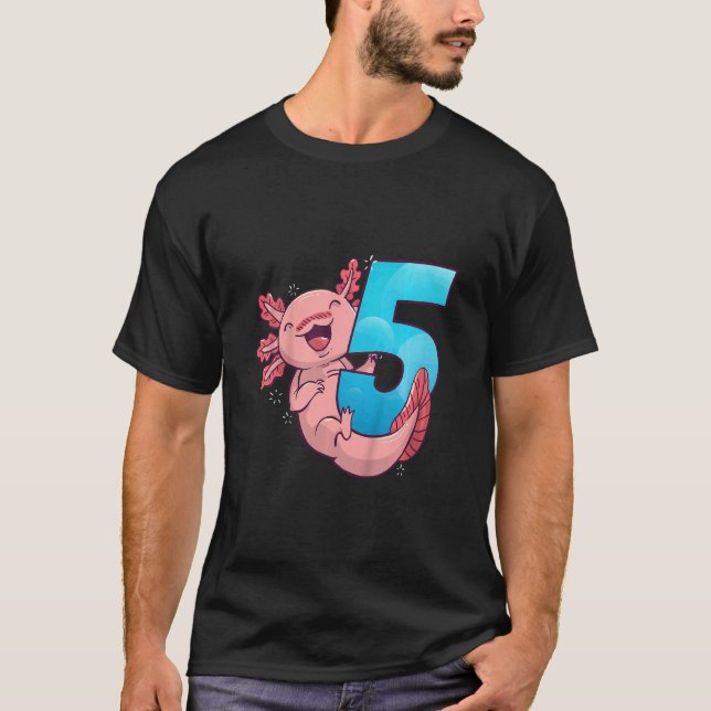 Kids Axolotl 5:e födelsedagen Ich tunna 5 Boys Chi T Shirt (Framsida)