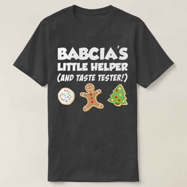Kids Babcia's Little Helper jul Cookie Bakin T Shirt (Design framsida)