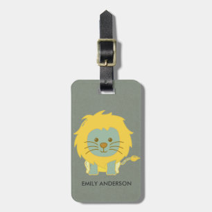 KIDS BABY CUTE PERSONLIG GULT GRÅTT BABY LEJON BAGAGEBRICKA