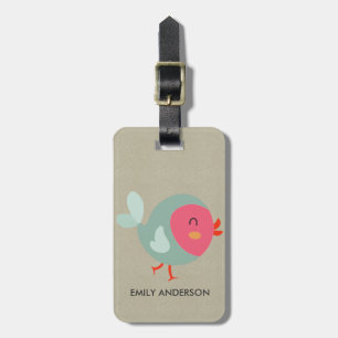 KIDS BABY CUTE PERSONLIG ROSA KRAFT BABY BIRD BAGAGEBRICKA