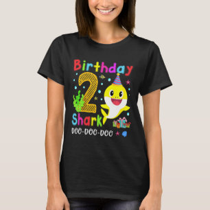 Kids Baby Cute Shark 2:a födelsedagstjuppet Girl 2 T Shirt