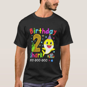 Kids Baby Cute Shark 2:a födelsedagstjuppet Girl 2 T Shirt