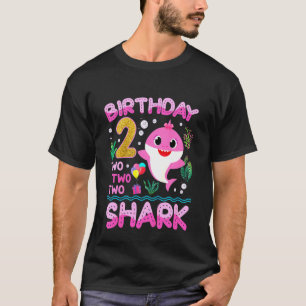 Kids Baby Cute Shark 2:a födelsedagstjuppet Girl 2 T Shirt