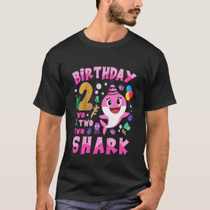 Kids Baby Cute Shark 2:a födelsedagstjuppet Girl 2 T Shirt