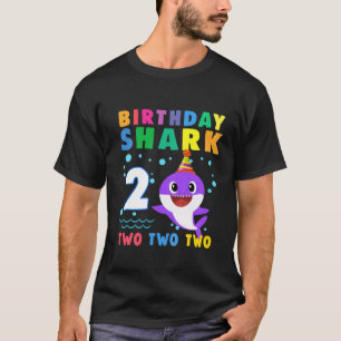 Kids Baby Cute Shark 2 och Birthday Boy 2 År T Shirt