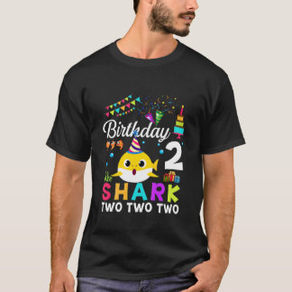 Kids Baby Cute Shark 2 och Birthday Boy 2 År T Shirt