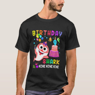 Kids Baby Cute Shark 9:e födelsedagstjuppet Girl 9 T Shirt