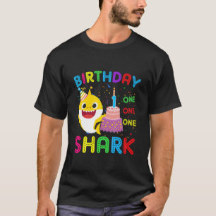 Kids Baby Shark 1St Birthday Boy 1 År Gammal T Shirt