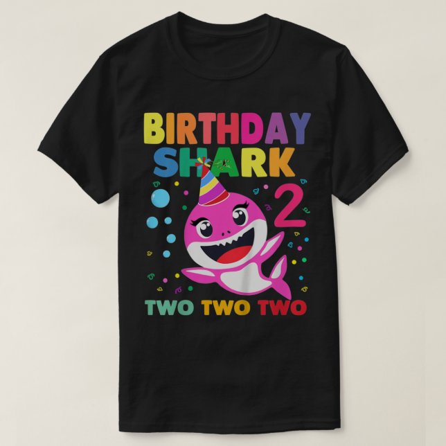 Kids Baby Shark 2:a födelsedagen för flickor - Doo T Shirt (Design framsida)