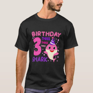 Kids Baby Shark 3 ÅRS Ålder 3RD Birthday Doo Doo T Shirt