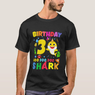 Kids Baby Shark 3Rd Birthday Boy Girl 3 3 år T Shirt