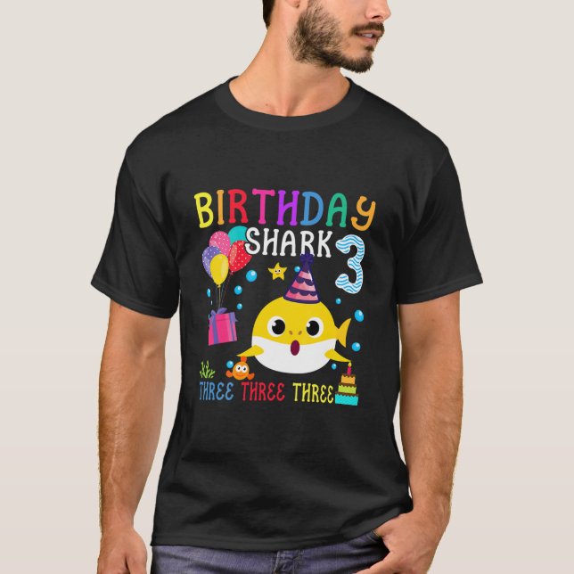 Kids Baby Shark 3Rd Birthday Boy Girl 3-årig G T Shirt (Framsida)