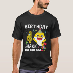 Kids Baby Shark 4e födelsedagen Boy Girl 4-årig G T Shirt