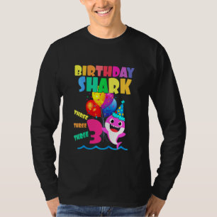 Kids Baby Shark Birthday Boy 3 Year Old Doo Doo D T Shirt