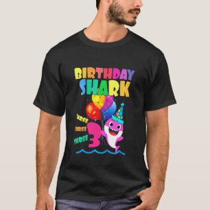 Kids Baby Shark Birthday Boy 3 Year Old Doo Doo D T Shirt