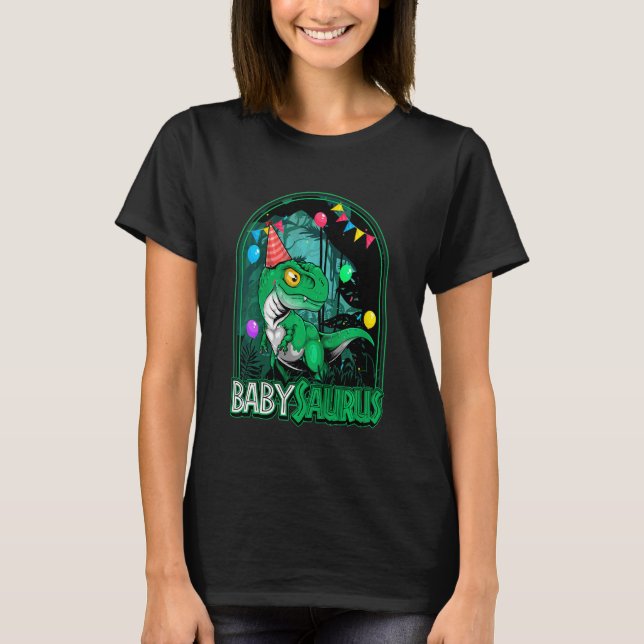 Kids Babysaurus Trex Dinosaur Boy Matching Bi T Shirt (Framsida)