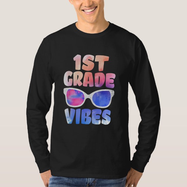 Kids Back To School 1st Grade Vibes First Day Teac T Shirt (Framsida)