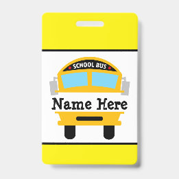 Kids Back to school Buss Personalize Namn Badge
