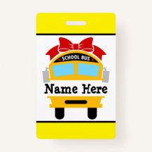 Kids Back to school Buss Personalize Namn Badge