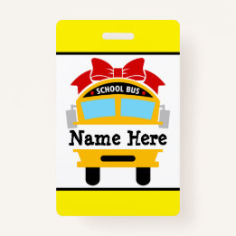 Kids Back to school Buss Personalize Namn Badge