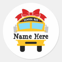 Kids Back to school Buss personalize Namn Classic