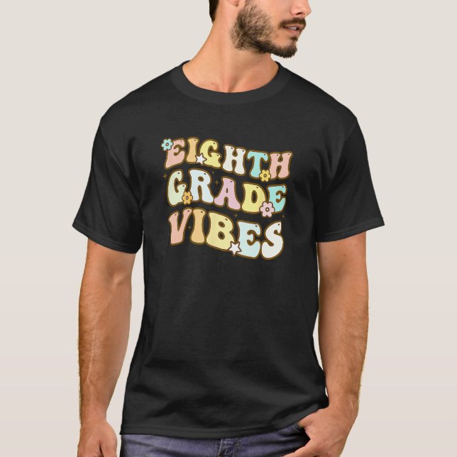 Kids Back To School Eighth Grade Vibes Student Tea T Shirt (Framsida)