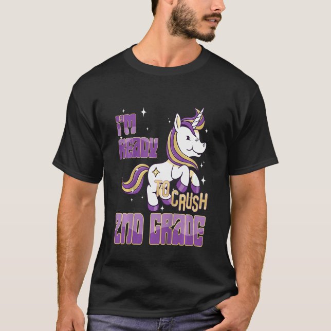 Kids Back to school Girl Cute First Day 2nd Grad T Shirt (Framsida)