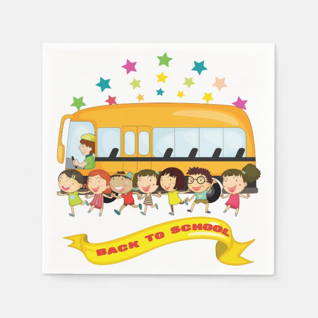Kids Back to school Pappra blöjor Pappersservett (Framsidan)