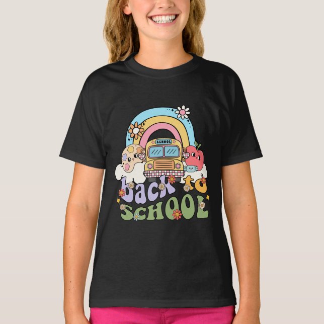 Kids Back to school Retro Graphic T-Shirt (Framsida)