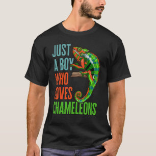 Kids bara en pojke som Kärlek Chameleons Reptile L T Shirt