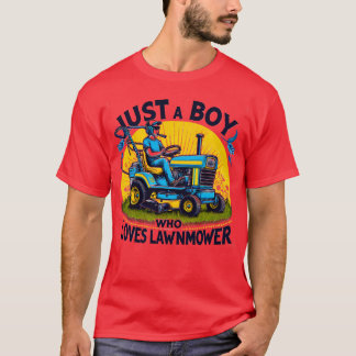 Kids bara en pojke som Kärlek gräsmatta driver på T Shirt