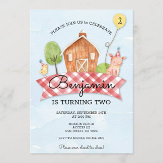Kids Barnyard Birthday Inbjudan