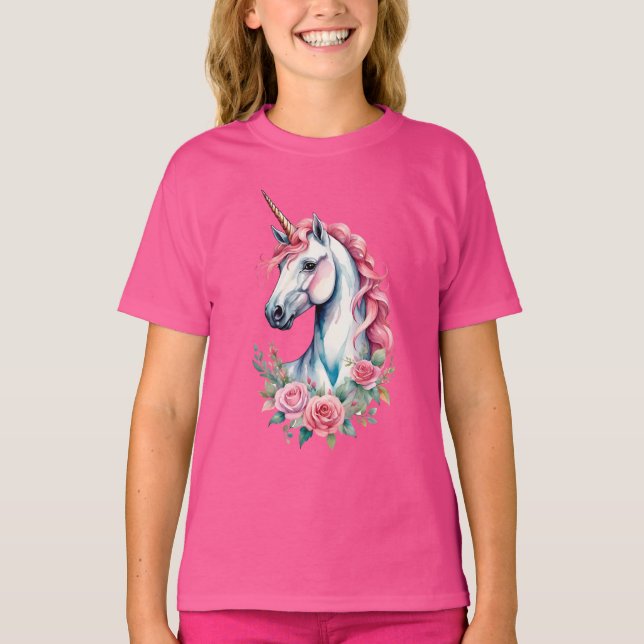 Kids Basic T-Shirt pinkunicorn (Framsida)