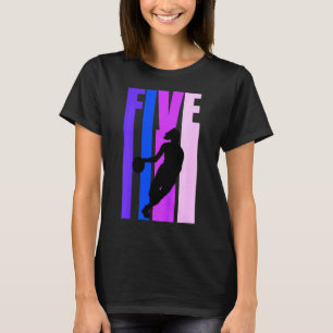 Kids Basketball 5:e födelsedagen Kids Girls Retro T Shirt