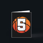 Kids Basketball Birthday 5, 5 år gammal B Kort<br><div class="desc">Kids Basketball Birthday 5,  femåring</div>