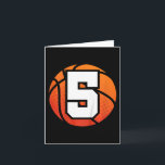 Kids Basketball Birthday 5, 5 år gammal B Kort<br><div class="desc">Kids Basketball Birthday 5,  femåring</div>