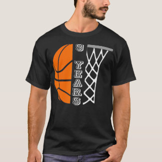 Kids Basketball Birthday For Boys 9 Years Old Gift T Shirt