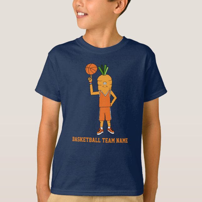 Kids Basketball Character med Team Namn T Shirt (Framsida)