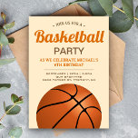 Kids Basketball Födelsedagsfest Inbjudningar<br><div class="desc">Inbjudan dina gäster med coolan födelsedagsfest inbjudan med en basket med modern typografi mot en beige bakgrund. Lägg bara till din händelseinformation i den här mallen som är enkel att använda för att göra den till en inbjudan av typen en. Vänd kortet över för att visa en orange och svart...</div>
